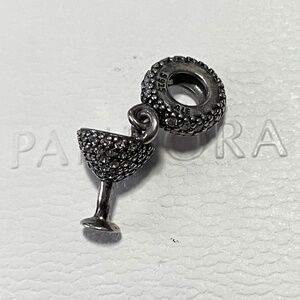 PANDORA PAVE COCKTAIL GLASS DANGLE CHARM